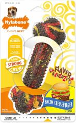 Nylabone Domuz Pastırması ve Cheeseburger Aromalı Köpek Çiğneme Kemiği (M)