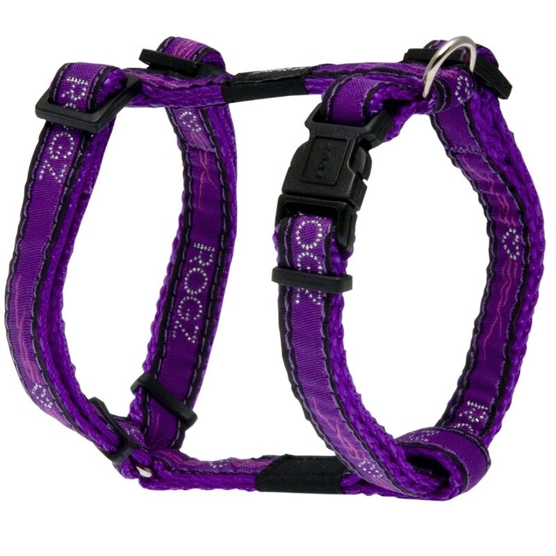 Rogz Fancy Köpek Göğüs Tasması – Mor Krom Desenli, Small (23-37 cm)