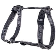 Rogz Fancy Köpek Göğüs Tasması – Gümüş Kertenkele Desenli, Small (23-37 cm)