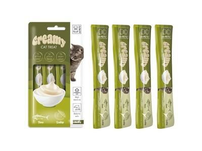 Creamy Deniz Taraklı ve Ton Balıklı Sıvı Kedi Ödül Maması 4x15gr