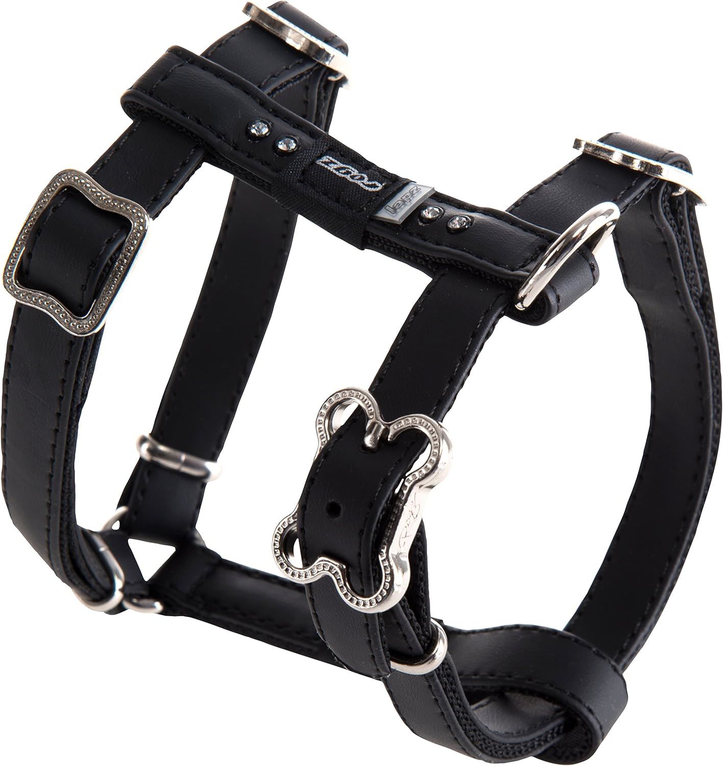 Rogz Luna Köpek Göğüs Tasması – Siyah, Medium (16 mm)