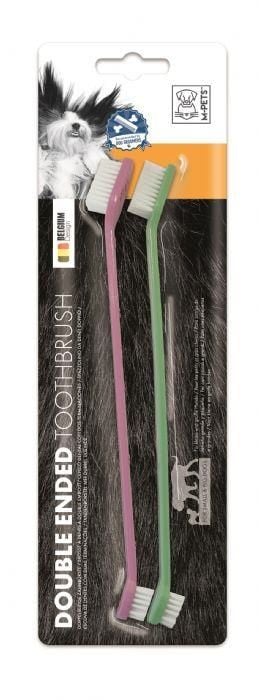 M-PETS Kedi ve Köpekler için Çift Taraflı Diş Fırçası – 2’li Set
