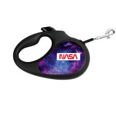 Waudog R-Kayış Geri Çekilebilir Köpek Kayışı, ''NASA21'' Deseni, S, 15KG'a Kadar, 5M Siyah