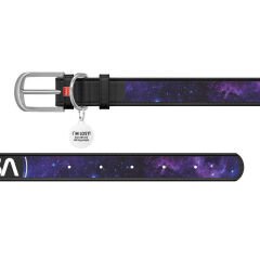 Waudog Tasarım Gerçek Deri Köpek Boyun Tasması, ''NASA21'' Deseni, S, 20MM, 30-39 CM Siyah
