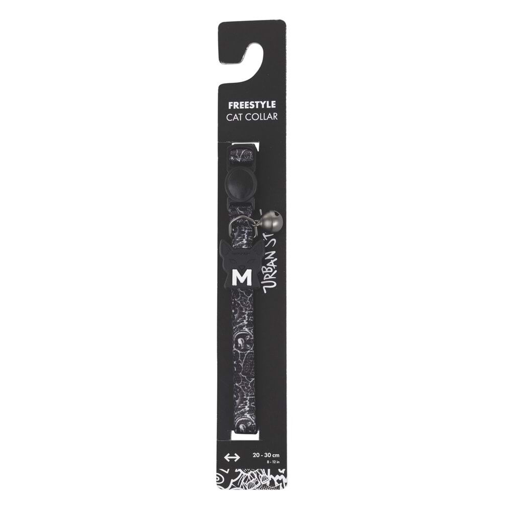 M-PETS URBAN STYLE FREESTYLE BLACK/WHİTE KEDİ BOYUN TASMASI