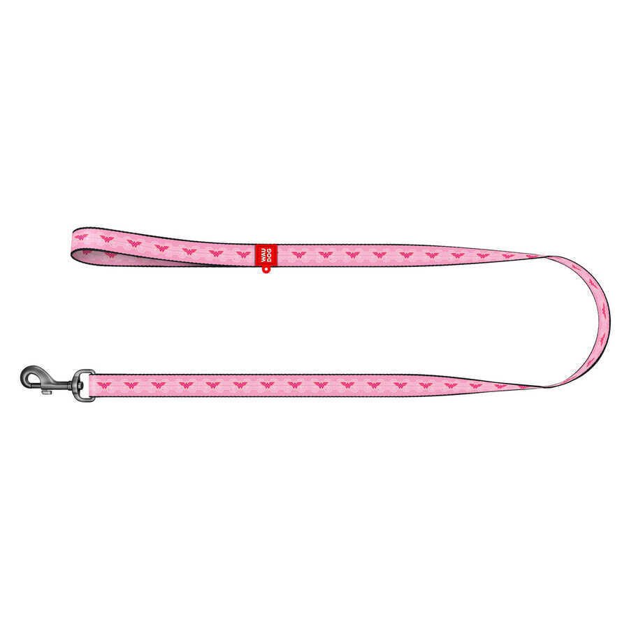 Waudog Tasarım Gerçek Deri Köpek Boyun Tasması “Wonder Woman” Siyah – 15 mm, 26–35 cm