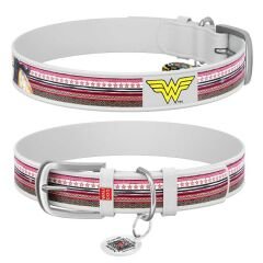 Ürün Başlığı  Waudog Tasarım Gerçek Deri Köpek Boyun Tasması “Wonder Woman” – 15 mm, 26–35 cm, Siyah