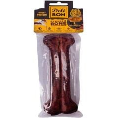 Deri Pres Kemik Barbekü Köpek Ödülü 22 cm – 1’li Paket