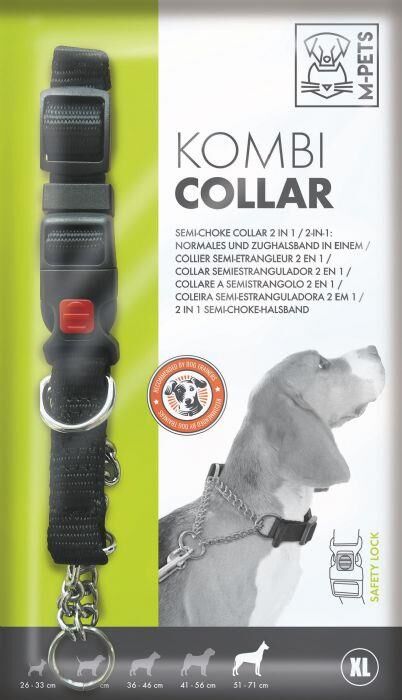 M-Pets 2 in 1 Kombi Eğitim Tasması – Boğazlık ve Standart Kullanım XL