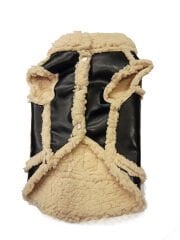 Empati Siyah Kürklü Deri Yelek Köpek Kıyafeti