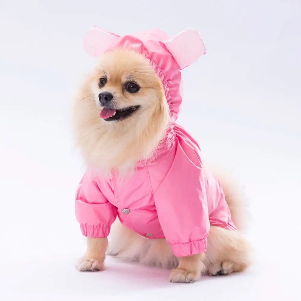 Pink Sydney Köpek Yağmurluğu – Su Geçirmez, Sıcak ve Konforlu Tasarım (M)