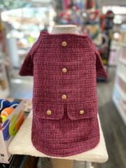 Ziggydog Bordo Chanel Köpek Elbisesi – %100 Pamuk, Şık ve Zarif Tasarım (Small)