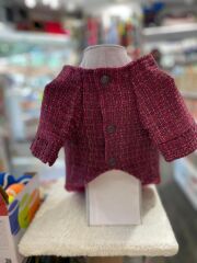 Ziggydog Bordo Chanel Köpek Elbisesi – %100 Pamuk, Şık ve Zarif Tasarım (Small)