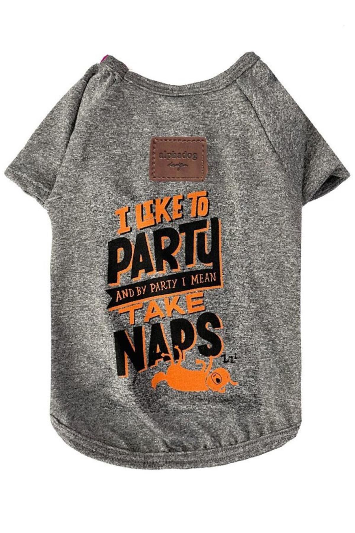 Alphadog Party Gri ve Mor Köpek T-Shirt