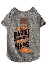 Alphadog Party Gri ve Mor Köpek T-Shirt