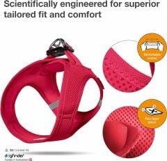 Curli Vest Harness Air-Mesh Köpek Göğüs Tasması Kırmızı (2XS)