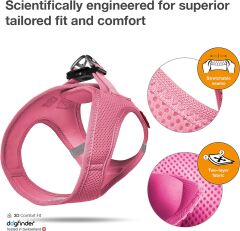 Curli Vest Harness Air-Mesh Köpek Göğüs Tasması – Pembe (3XS)