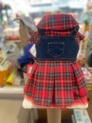 Ziggydog Kırmızı Ekose Köpek Elbisesi – Şık, Rahat ve Günlük Kullanıma Uygun (Large)