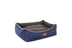 Peggy Lola Lacivert Gri Kedi ve Köpekler için Yatak – Fermuarlı Bölmeler, Kaydırmaz Taban