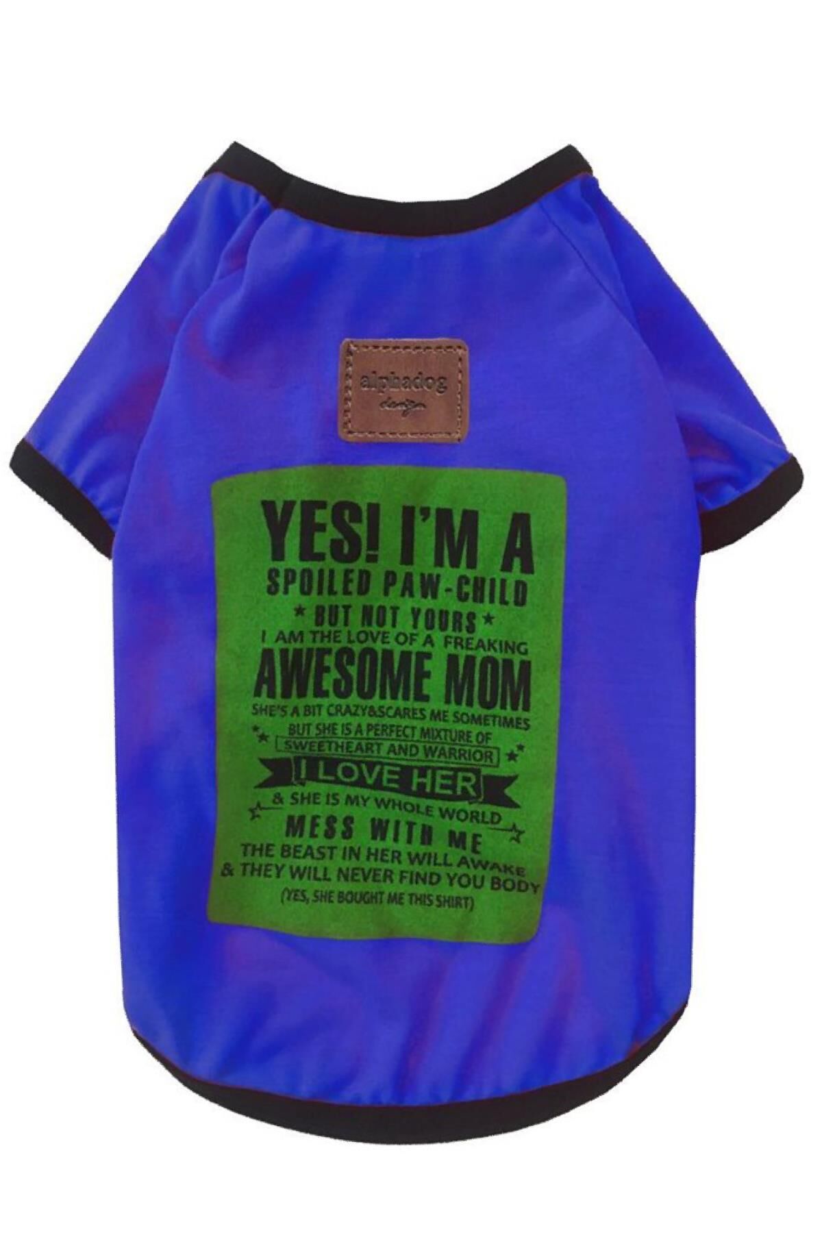 Alphadog Spoiled Mavi-Pembe Köpek T-Shirt Mavi - 3