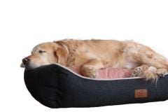 Peggy Lola Antrasit Pembe Kedi ve Köpekler için Yatak – Fermuarlı Bölmeler, Kaydırmaz Taban