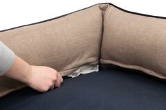 Peggy Lola Hasır Lacivert Kedi ve Köpekler için Yatak – Fermuarlı Bölmeler, Kaydırmaz Taban