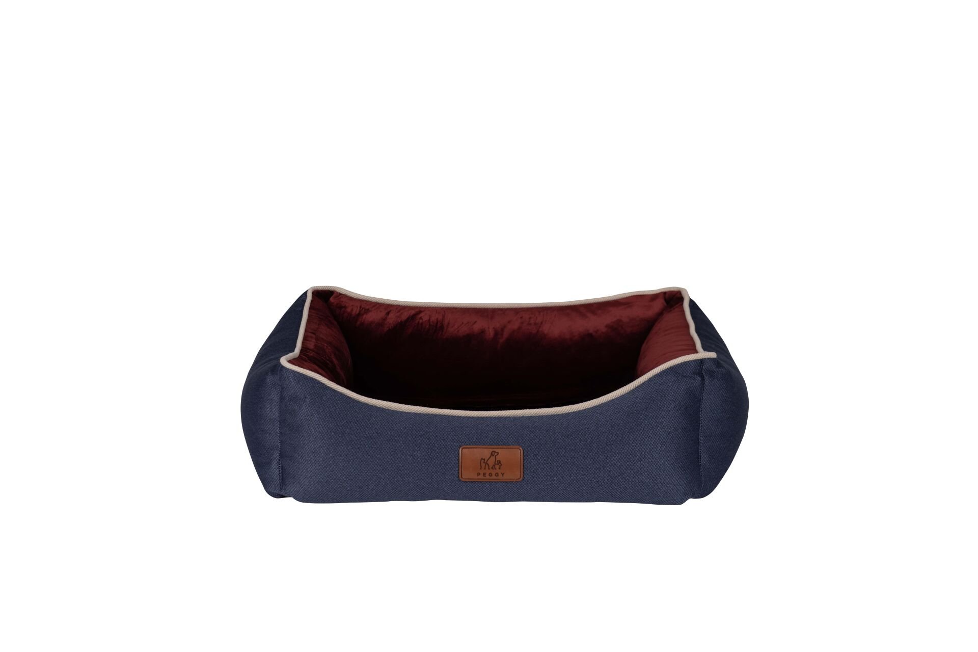 Peggy Lola Lacivert Bordo Kedi ve Köpekler için Yatak – Fermuarlı Bölmeler, Kaydırmaz Taban