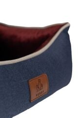 Peggy Lola Lacivert Bordo Kedi ve Köpekler için Yatak – Fermuarlı Bölmeler, Kaydırmaz Taban