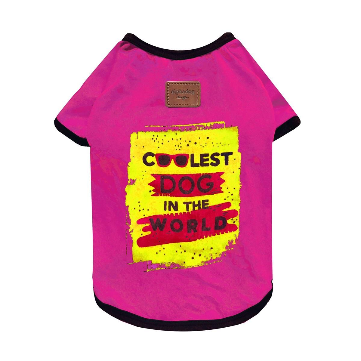 Alphadog Coolest Dog Yazlık Köpek T-Shirt – Pamuklu ve Esnek Pembe - 3