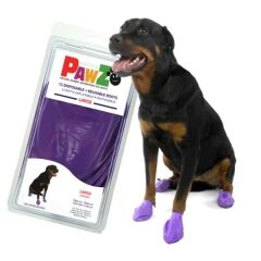 Pawz Köpek Galoşu – Mor (Large, 12’li Paket)