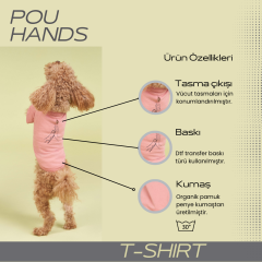 Salya Store Pembe Köpek T-Shirt – Pou Serisi “Hands” (Küçük & Orta Irk, 0-30 kg)