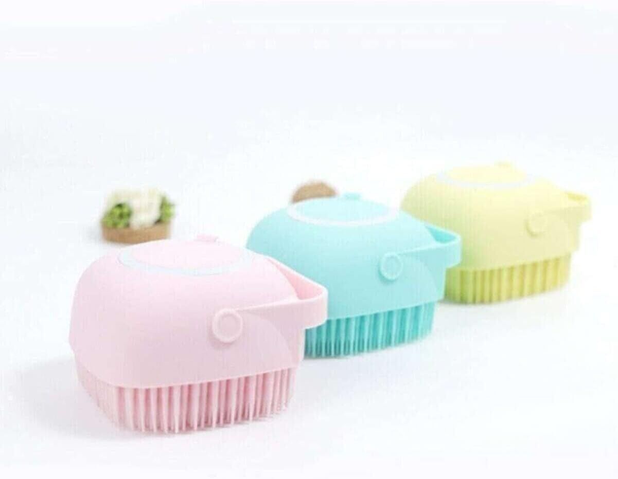 Silicone Massage Bath Brush Şampuan Hazneli Yıkama Fırçası