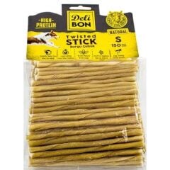 Köpek Ödül Kemiği Burgu Çubuk İnce 150 Adet Natural