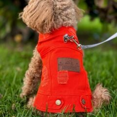 salya store Köpek Kot Yelek Fuşya - Küçük Irk