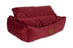 Peggy Luna Bordo Kedi ve Köpekler için Yatak – Kaydırmaz Taban, Elyaf Dolgulu