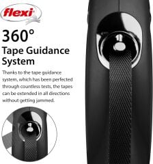 Flexi New Classic M Beden Siyah 5MT Şerit Tasma Otomatik Köpek Gezdirme Kayışı M
