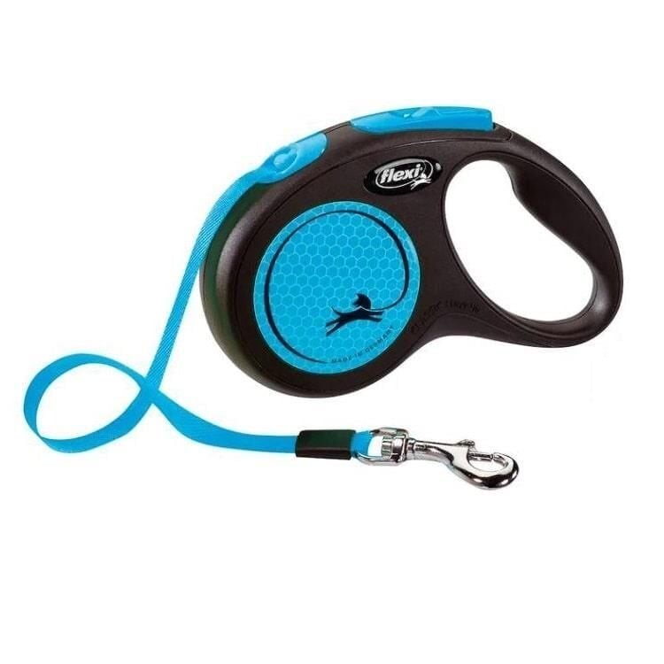 Flexi New Neon M Beden Mavi 5MT Şerit Tasma OTOMATİK GEZDİRME KAYIŞI M