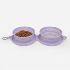 OLCHİ SMILE DUAL BOWL İKİ MAMA VE SEYAHAT SULUĞU LİLA