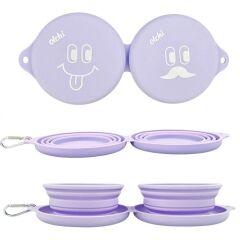 OLCHİ SMILE DUAL BOWL İKİ MAMA VE SEYAHAT SULUĞU LİLA