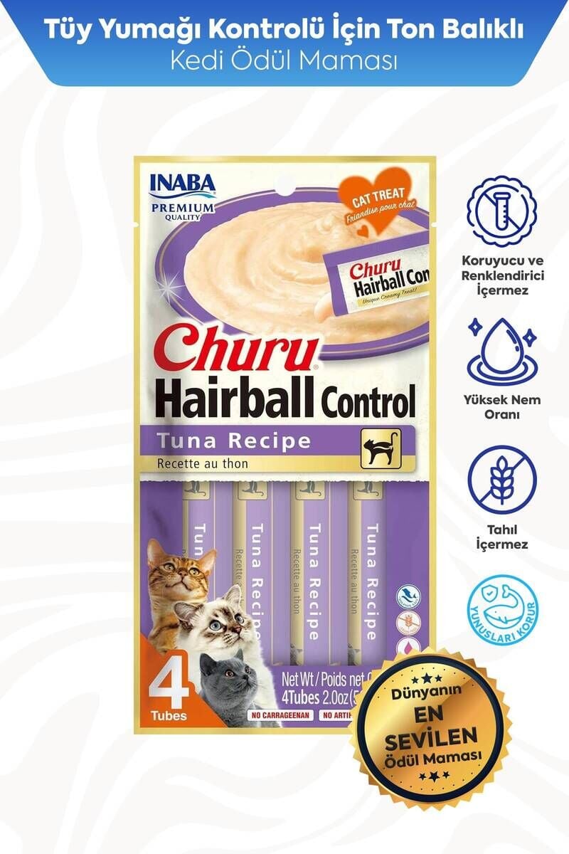 CİAO CHURU HAİRBALL TÜY YUMAĞI KONTROLLÜ TON BALIKLI ÖDÜL 56GR