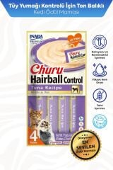 CİAO CHURU HAİRBALL TÜY YUMAĞI KONTROLLÜ TON BALIKLI ÖDÜL 56GR