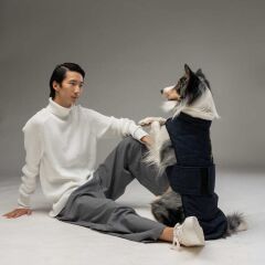 Luxury Plus Dark Blue Köpek Montu – Sıcak Tutucu, Şık, Rahat (No:5)