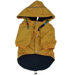 Pawstar Pluvia Sarı Köpek Yağmurluğu – İçi Polar, Hafif, Küçük Irklar İçin