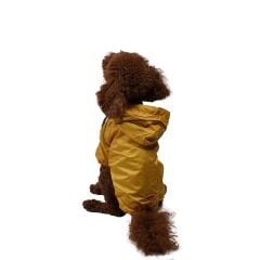 Pawstar Pluvia Sarı Köpek Yağmurluğu – İçi Polar, Hafif, Küçük Irklar İçin