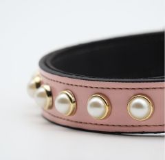 Glipet Renkli Taşlı Deri Köpek Tasma