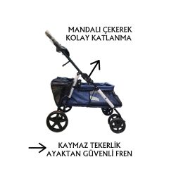 TOMMY EVCİL HAYVAN ARABASI 78x46x99,54 CM LACİVERT MAX 15 KG